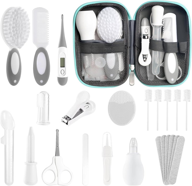 POPYJAN Baby Healthcare and Grooming Kit for Newborn Kids, 24PCS Upgraded Safety Baby Care Kit, Newborn Nursery Health Care Set, Baby Care Product (Grey White) - Image 1